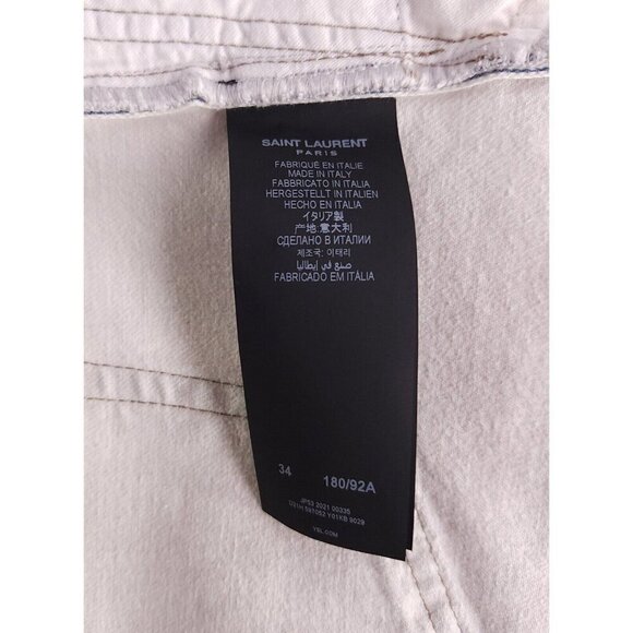 Saint Laurent Paris D18 M/SL-LW Jeans 34 Mens Off White Defect New - Picture 13 of 16